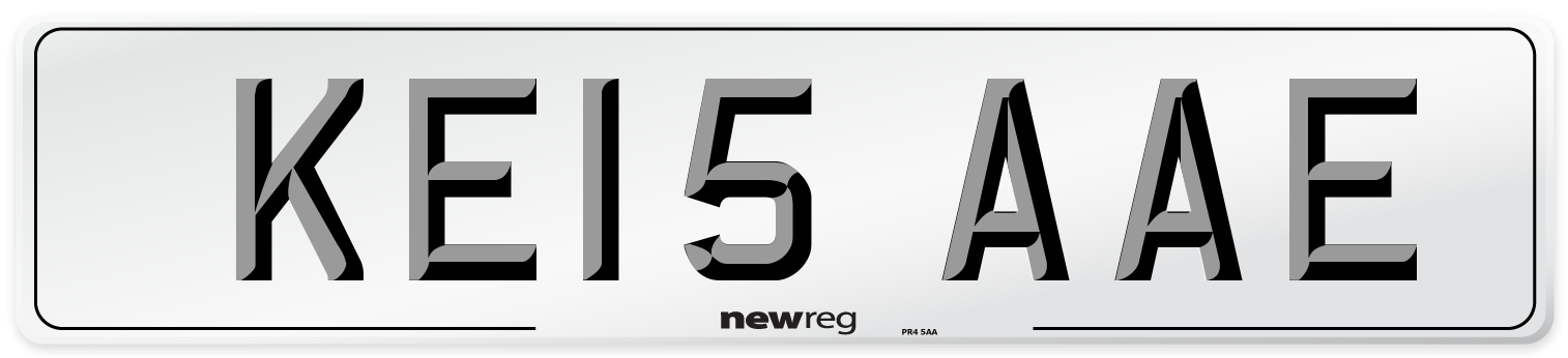 KE15 AAE Number Plate from New Reg